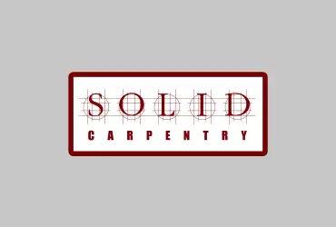 Solid Carpentry logo with an off-white background.
